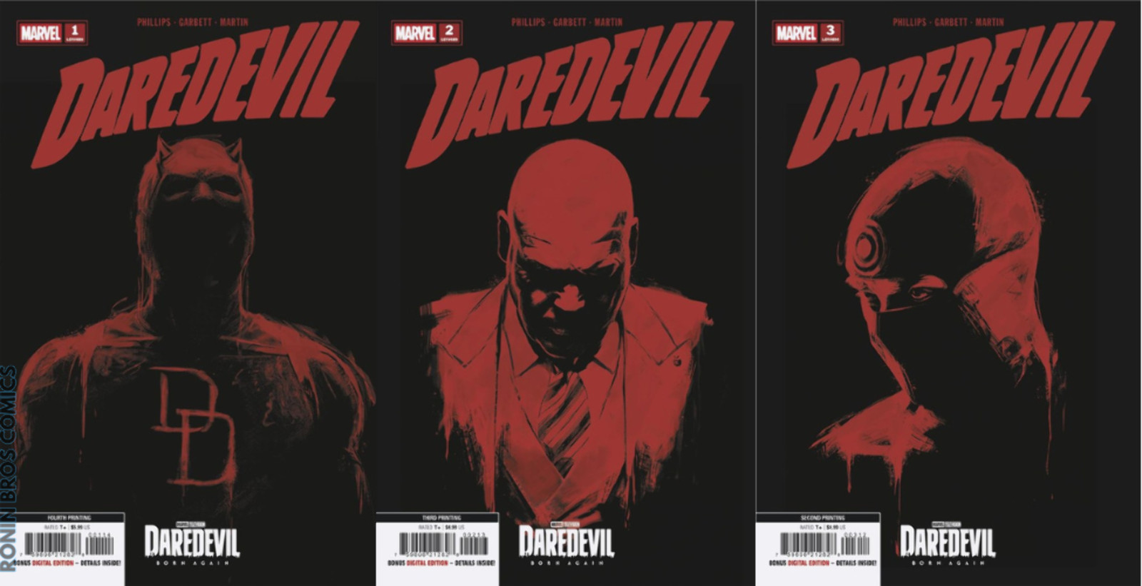 Daredevil #1 2 3 Marvel Television 4th 2nd 3rd Print Set (PRESALE 07/29/26)