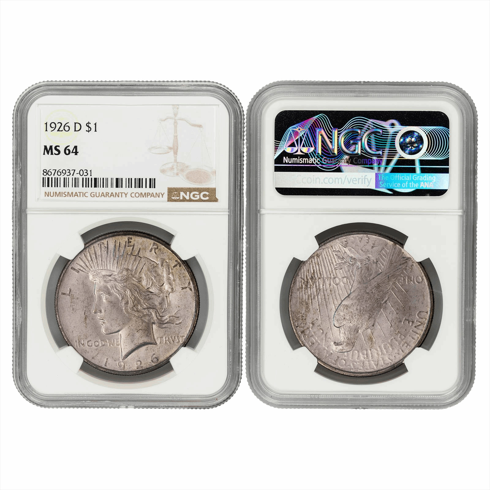 1926D Silver Peace Dollar $1 NGC MS 64
