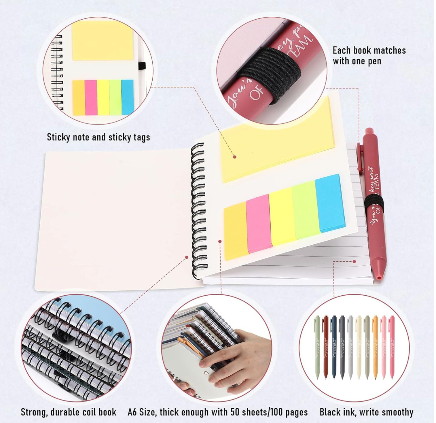 25 Sets Appreciation Gift Bulk for Employee Coworker Motivational Notebooks