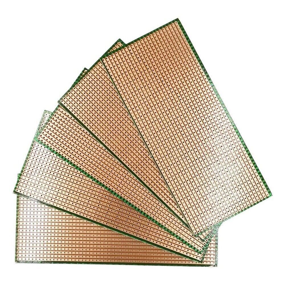 10Pcs Stripboard Veroboard Single-Sided Copper PCB Circuit Perf Board 2.5x5.7"