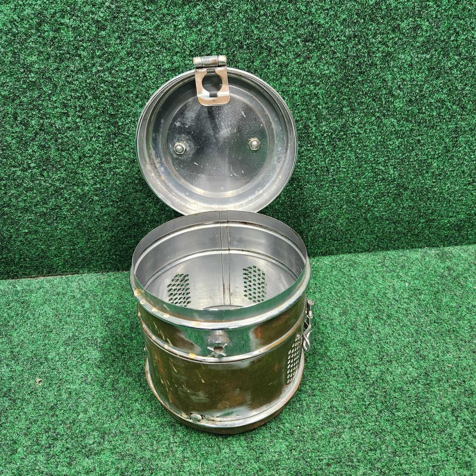 Vintage Medical Surgical Sterilizer Brass Pot Container - Small