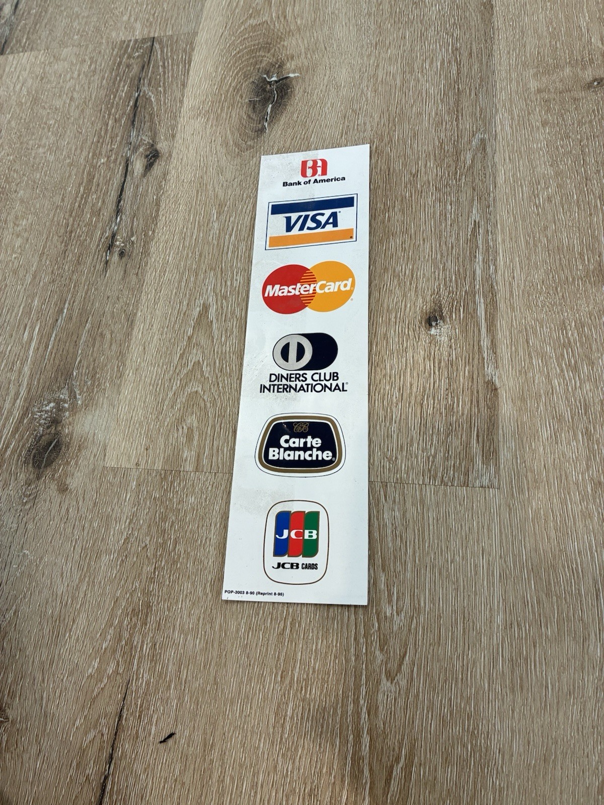Vintage Credit Card Sign Visa Mastercard JCB Carte Blanche Sticker Decals
