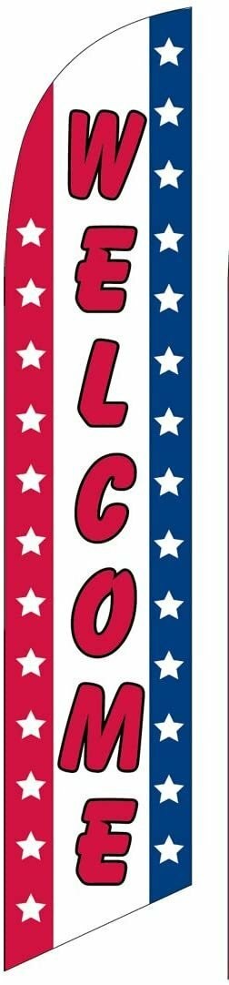 Welcome (stars/stripes) Feather Banner Swooper Flag - Replacement FLAG ONLY