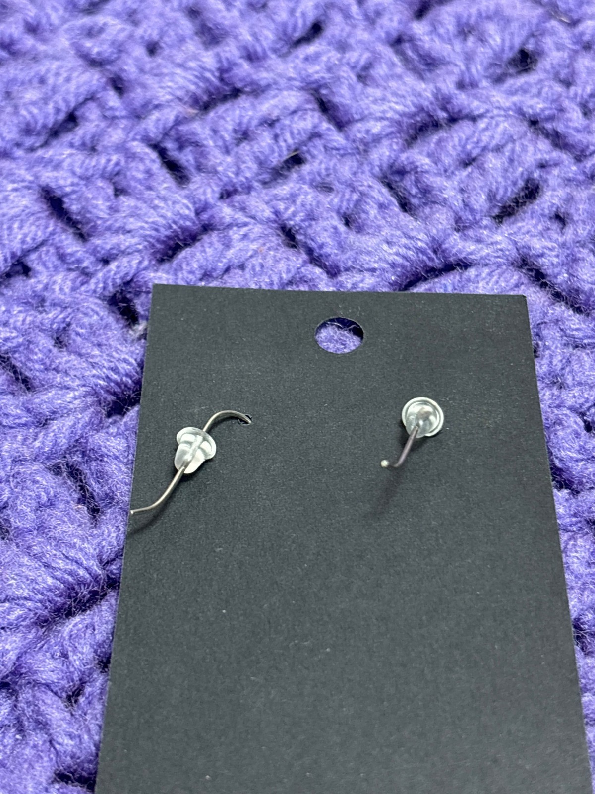 Vintage Rustic Textured Plastic Dangle Bunny Rabbit Earrings 1 inch