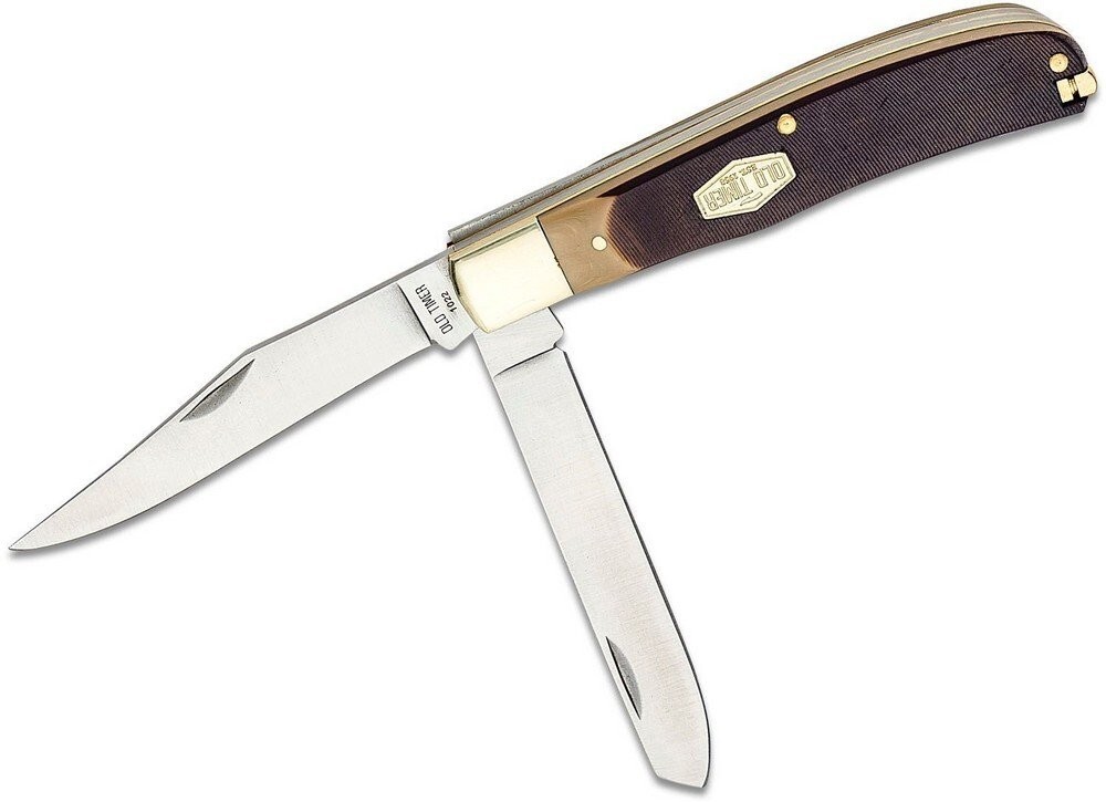 Schrade Bearhead Trapper Pocket Knife Stainless Blade Delrin Handle - SCH96OT
