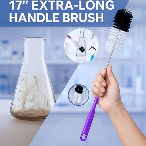 12 Pcs Tube and Bottle Cleaning Brush Set – 35" Flexible Hose Brush, 17" Extra