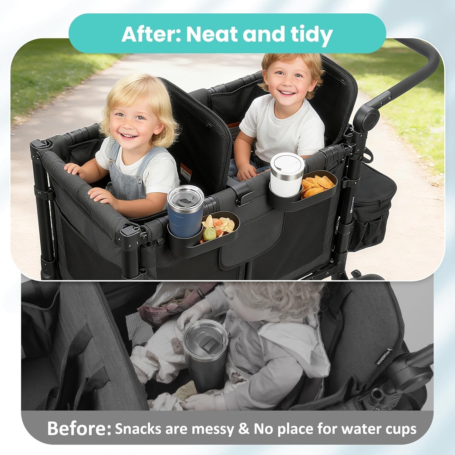 Wonderfold Wagon Accessories Pack - Support Bar + Tray