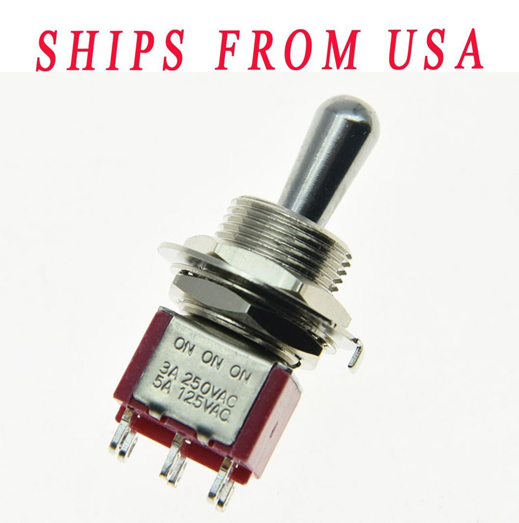 Guitar DPDT 3 Way ON/ON/ON Toggle Switch Sealed Fat Bat Toggle Amplifier Switch
