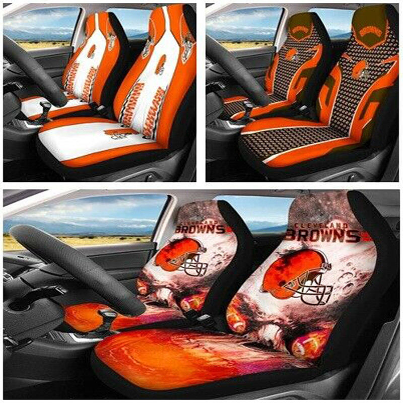 Cleveland Football  Car Seat Cover Personalized Nonslip Auto Seat Protector 2Pc