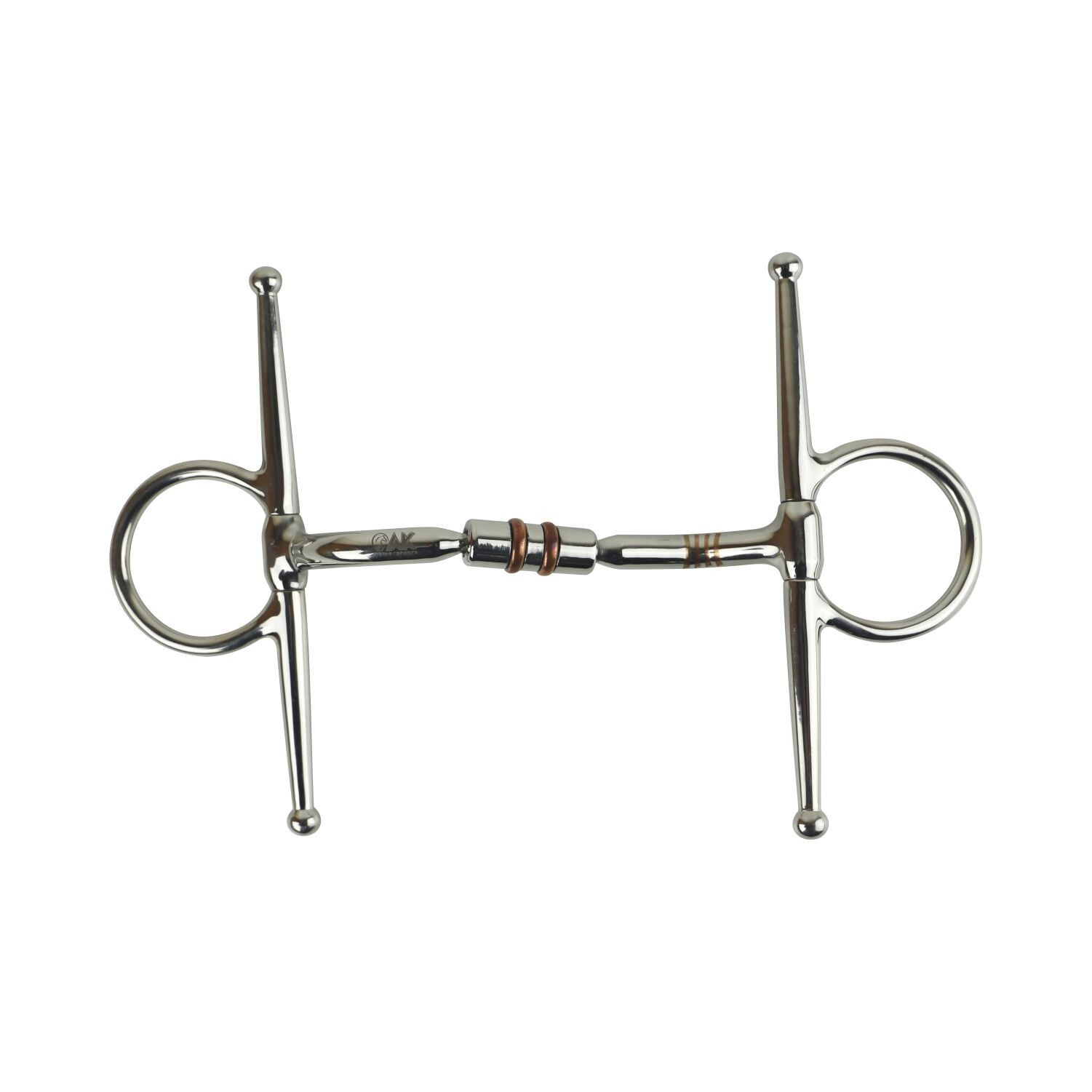 AK Full Cheek Rotary Double Cooper Roller Snaffle Horse Riding Bit