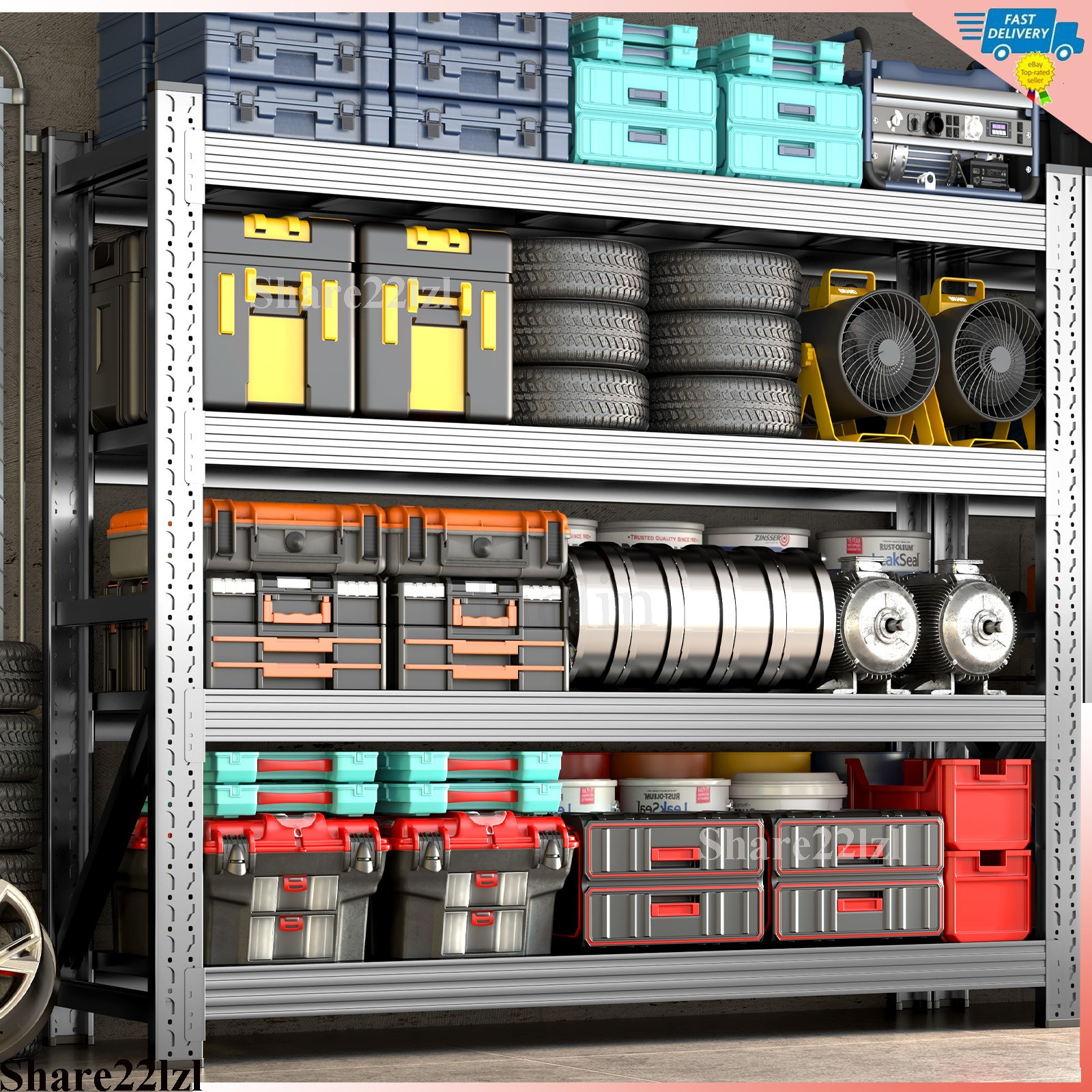 Heavy Duty Garage Shelving Unit, 6000-8000lbs Capacity Steel Rack for Warehouse