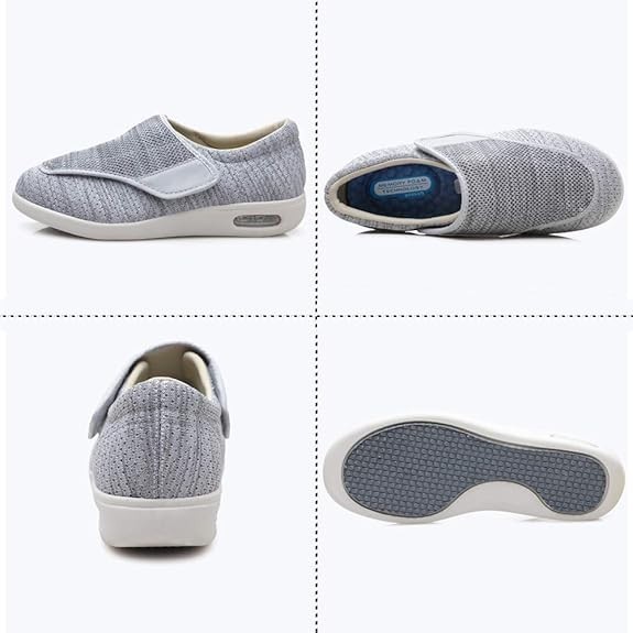 Men’s Wide Diabetic Shoes Adjustable Closure Pain Relief Shoes for Swollen Fee