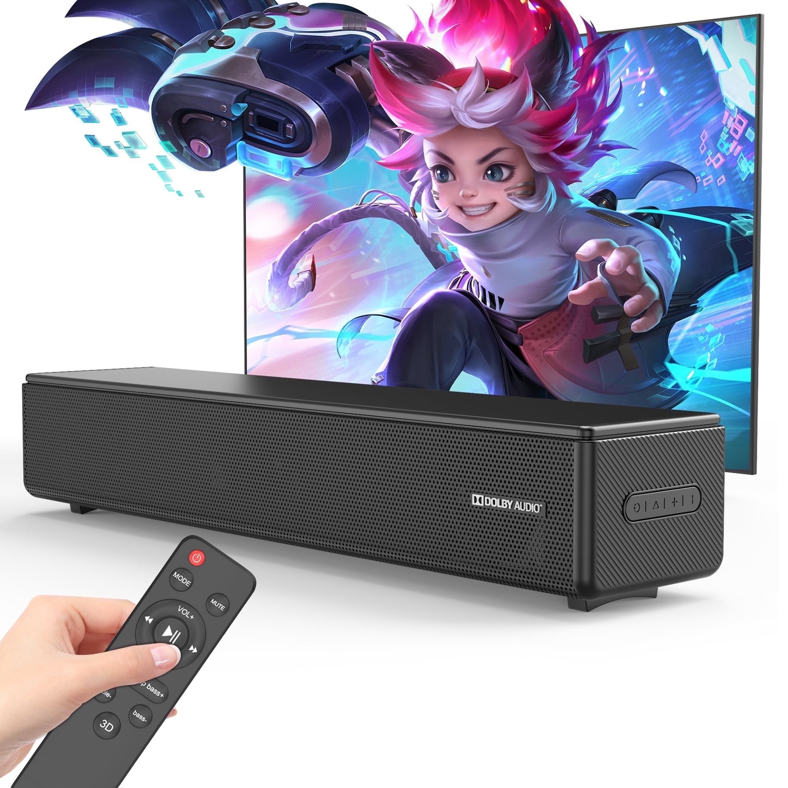 DR.J Professional HD-059 Sound Bar for TV, 100W with Dolby Digital, Bluetooth
