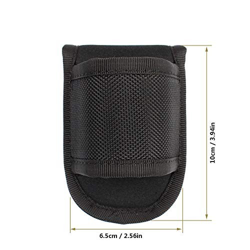 Open Top Compact Light Pouch for Duty Belt, D Cell Flashlight Black