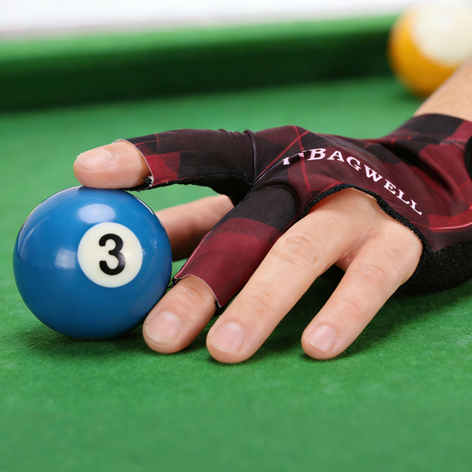 3 Finger Pool Glove Left Hand, Billiard Gloves, Gray