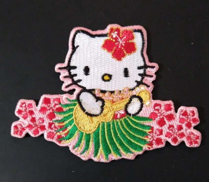 Hello Kitty Ukulele Embroidery Iron Sew On Patch Est. 3" High Quality Patch