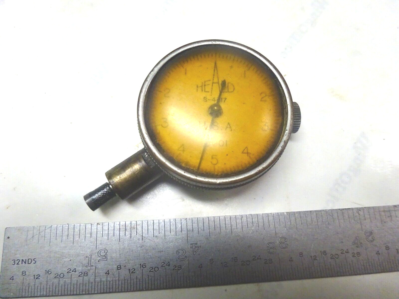 VINTAGE USA MADE HEALD DIAL INDICATOR GAUGE .0001"