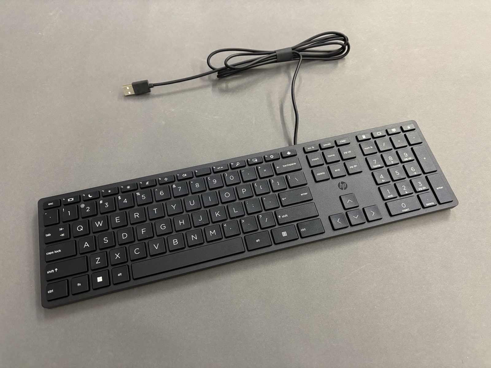 New, In Box, HP Slim Wired Keyboard - Black