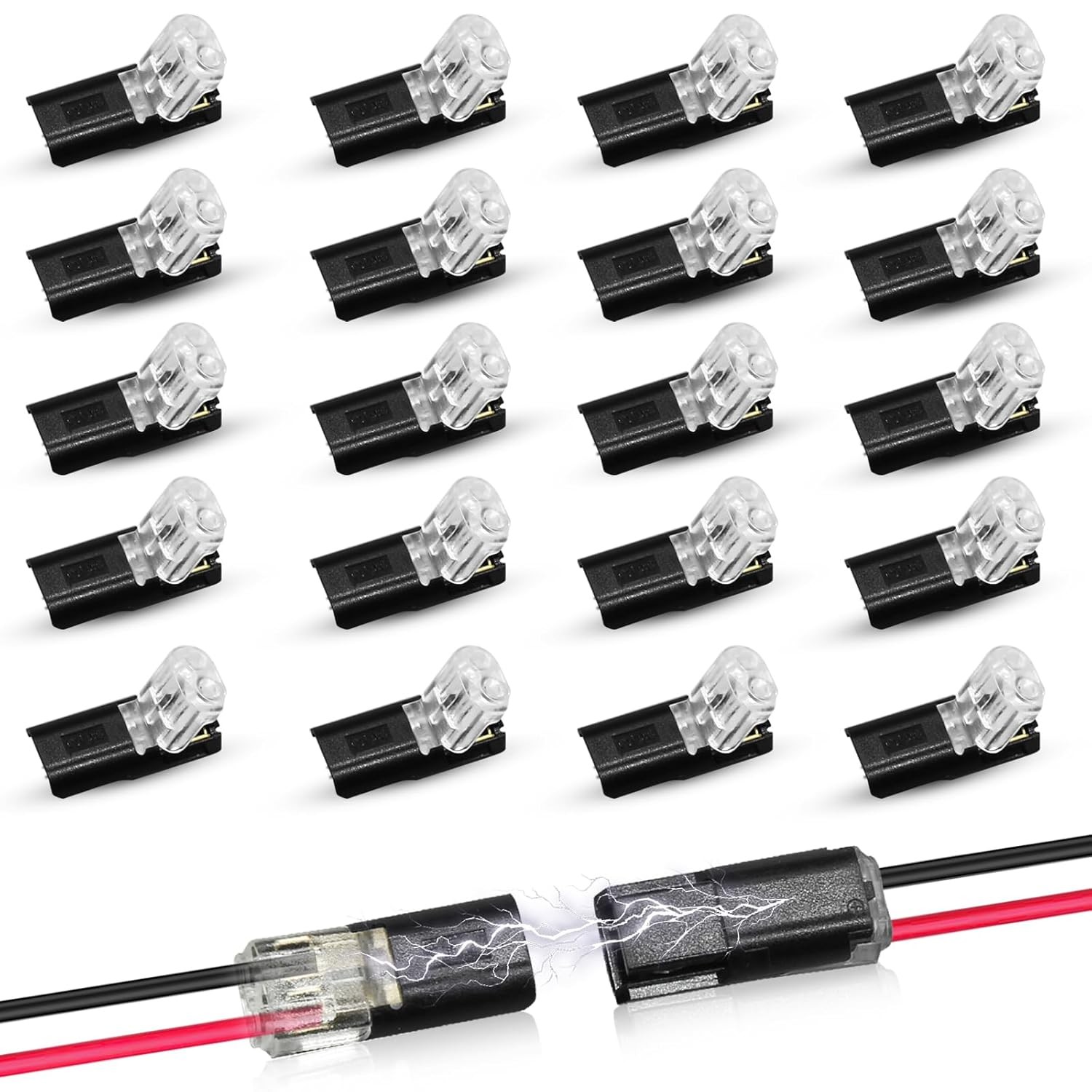 Double-Wire Plug-in Connector Led Light Strip Connectors 2 Pin,Lights Connectors