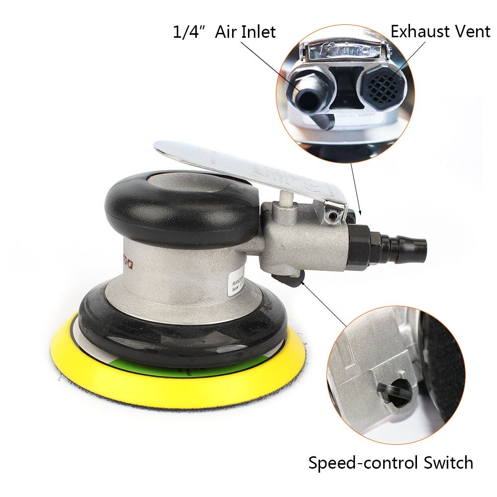 5'' Air Random Orbital Polisher Sander Dual Action Auto Body Orbit DA Sander Kit
