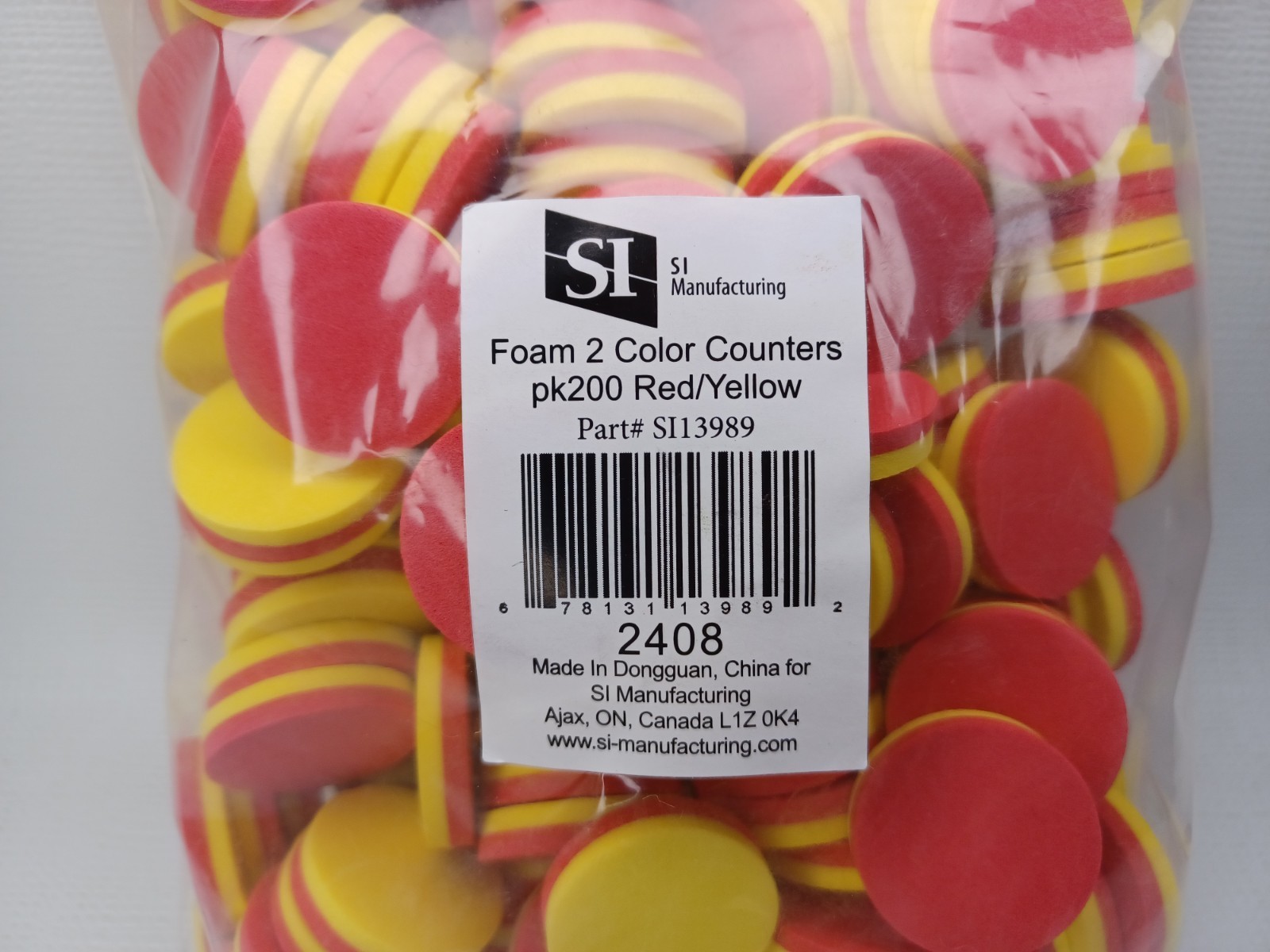 Foam 1" Two Color Counters Red & Yellow Counting Manipulatives Markers