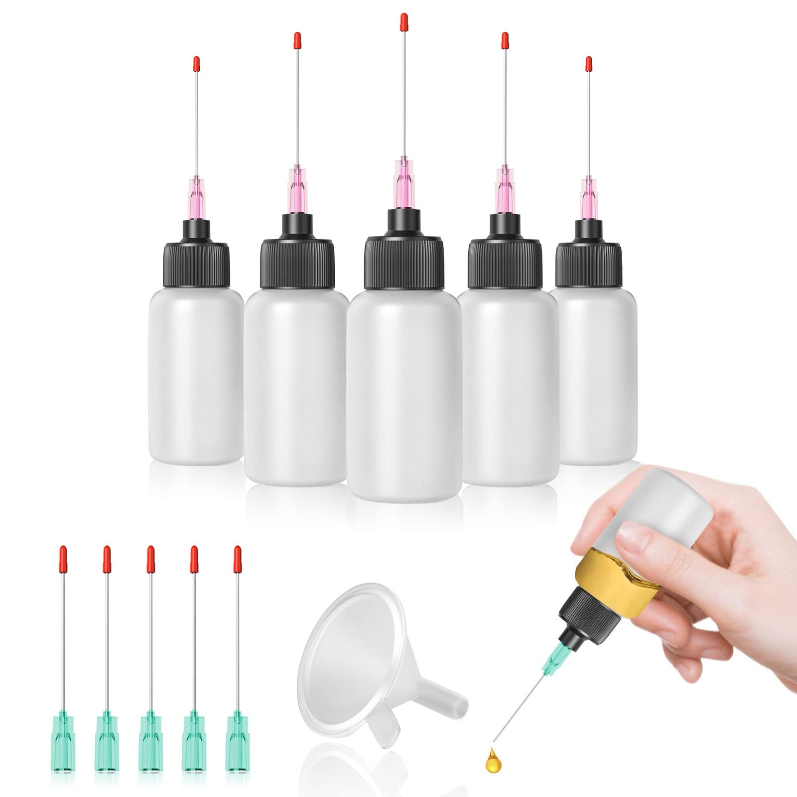 5 Pcs Plastic Squeeze Bottles (1 OZ), LDPE Oil Applicator, Precision Gun Oil ...
