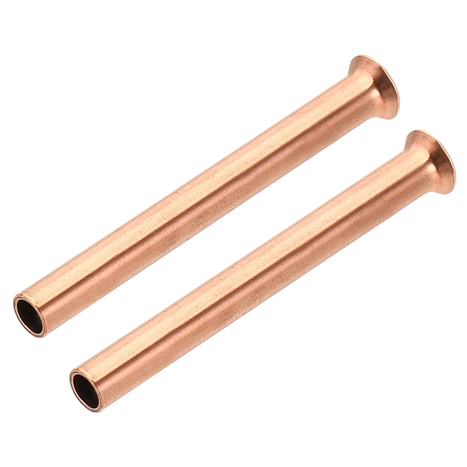 1/4" (6.35mm) OD Copper Flare Tube Fitting for Refrigeration Plumbing, 2pcs 60mm