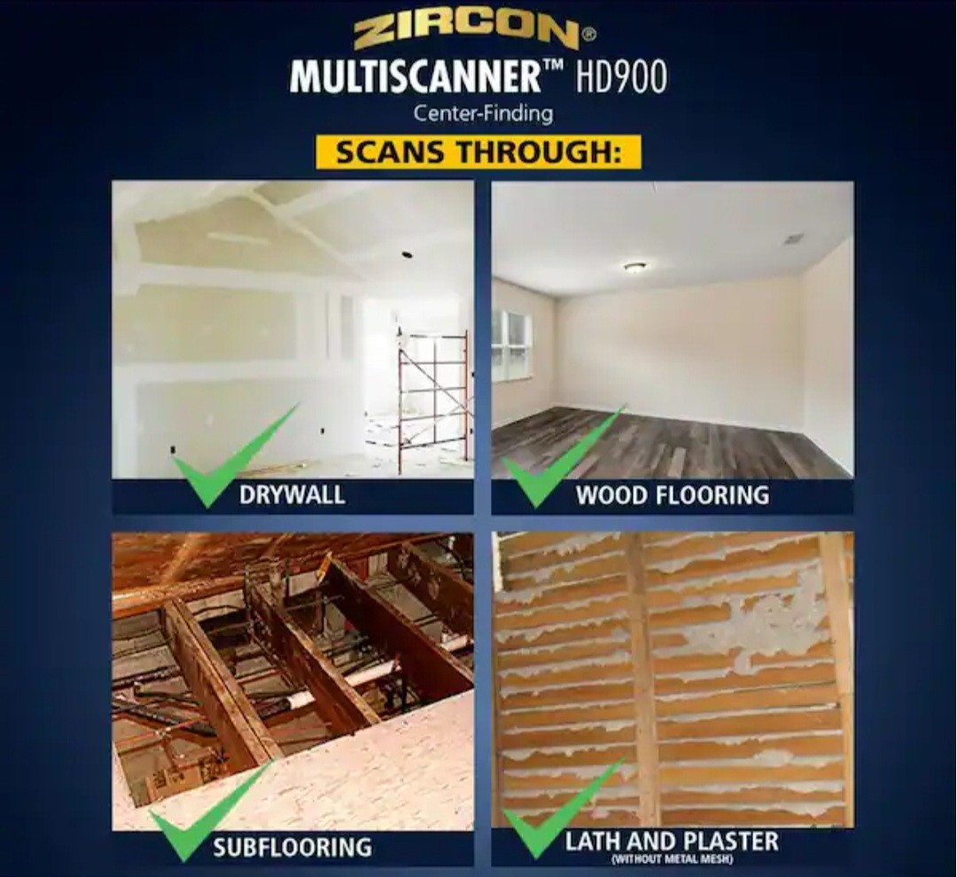 Zircon Multiscanner HD900 3" Multifunction Stud Finder
