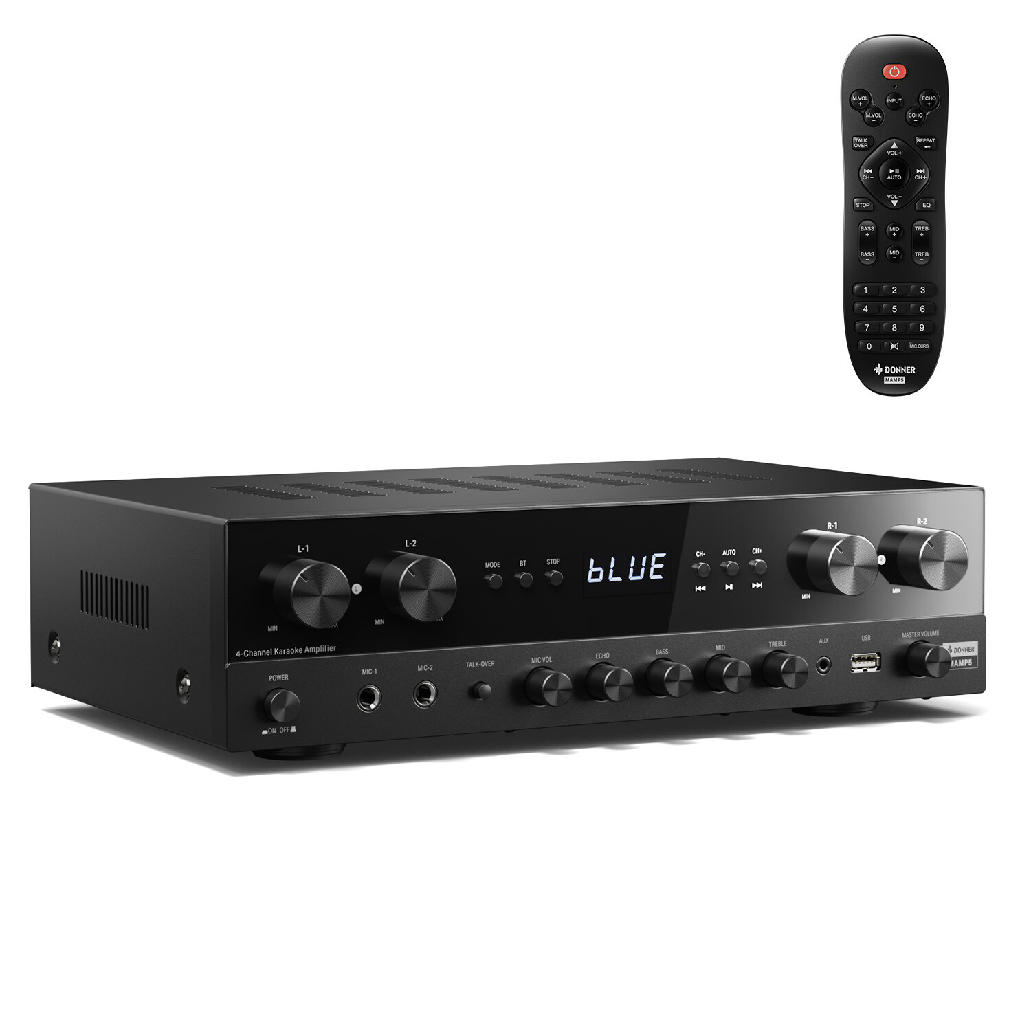 Donner MAMP5 Bluetooth HiFi 4 Channel Power Amplifier Receiver 440W Audio Amp