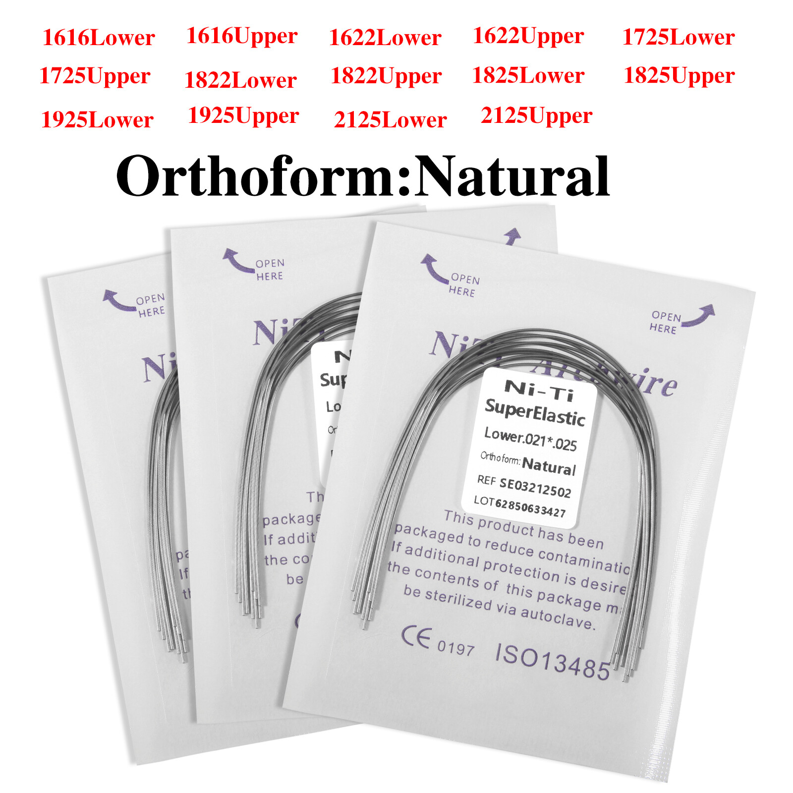Dental Orthodontic Arch Wire NiTi Rectangular Super Elastic Natural 10pc/pack po