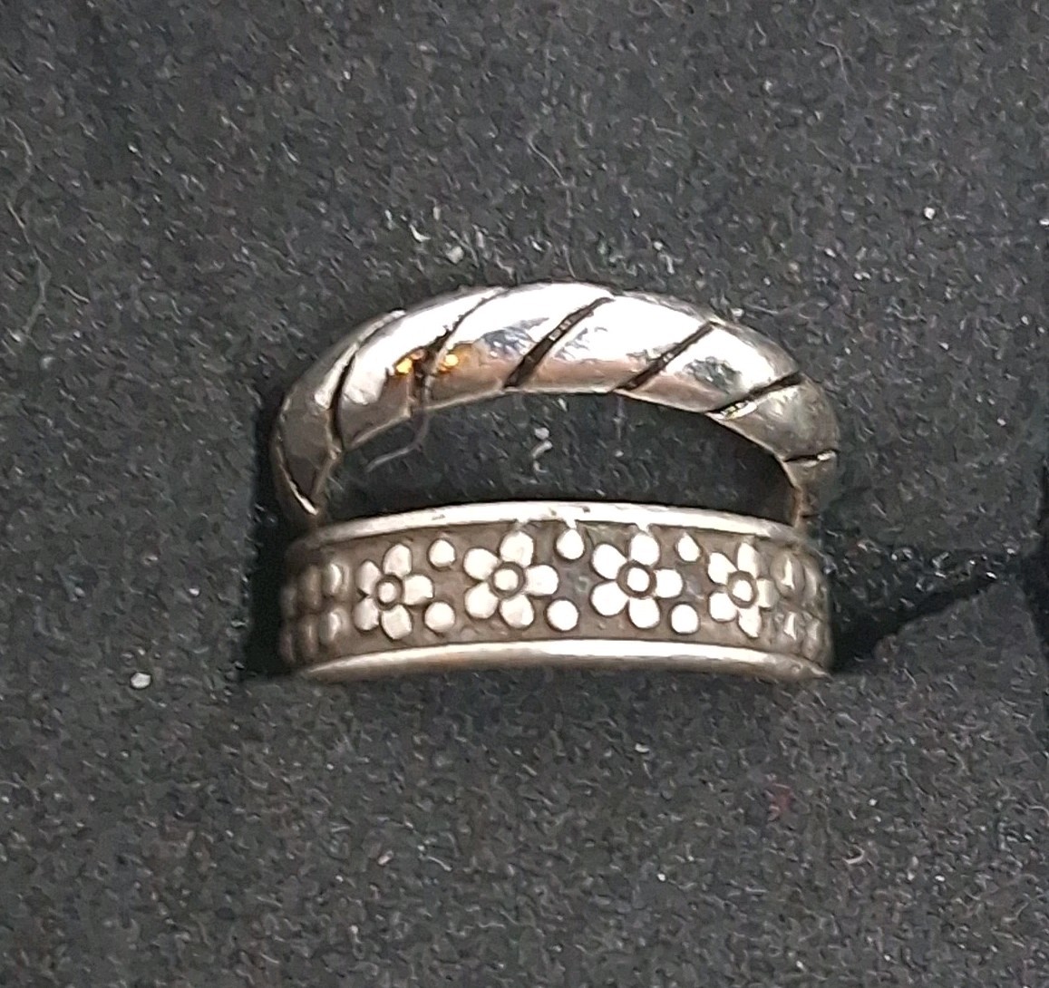 6 pcs Lot Vintage Silver-tone Toe Rings Adjustable