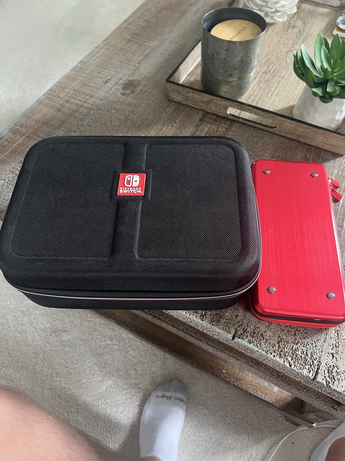 Nintendo Hard Shell Padded Travel Case for Switch, Black/Red w/ Card Case