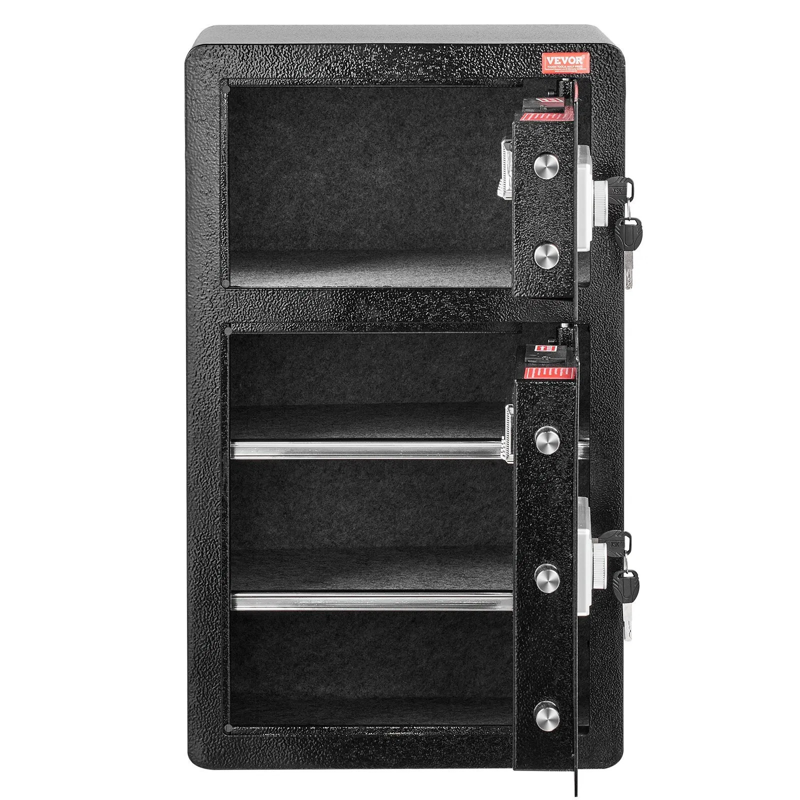 Double Doors 4.5 cu.ft Safe Box with Key Lock & Password, Safe Lock Box with Fir