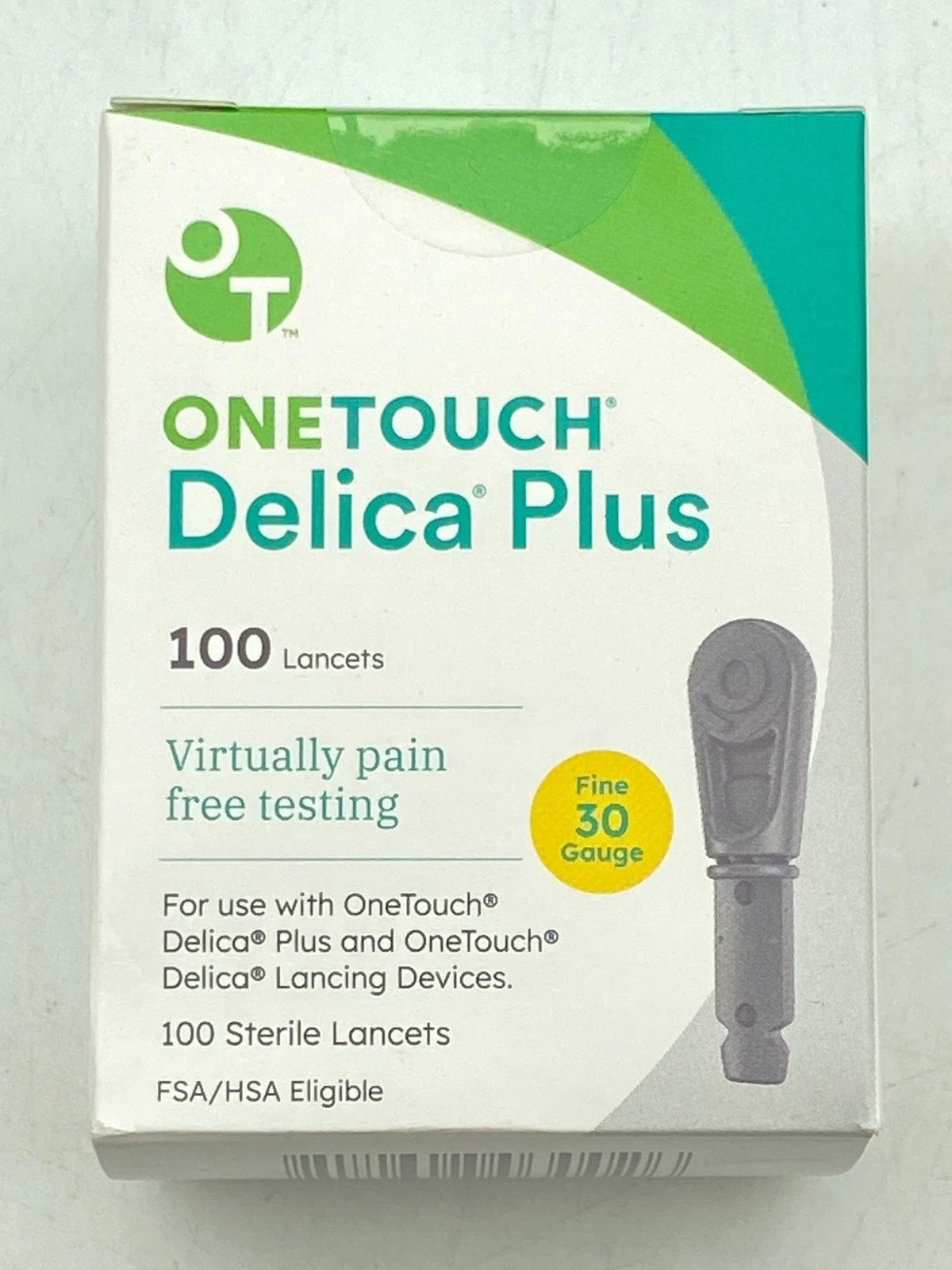 One Touch Delica Plus Lancets 100 Fine 30G New in Box Expiration 02/28/2029