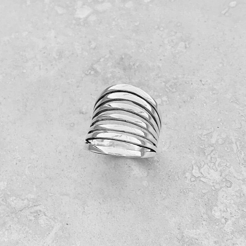 Wide band 925 Sterling silver Band &Large Statement Ring Handmade Ring All Size