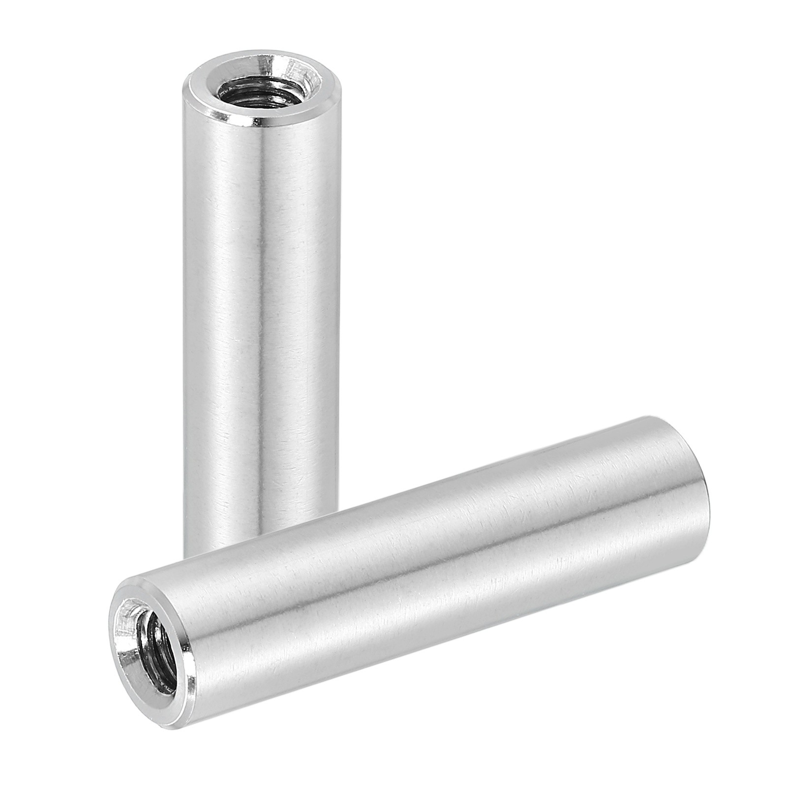 2Pcs 304 Stainless Steel M6x1.0mm Round Coupling Nuts 0.39x1.97"