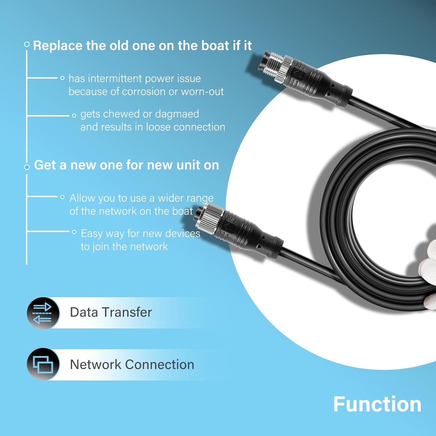 for Lowrance NMEA 2000 (N2K) 6m-Foot Drop Cable Backbone Cable Extension Cable