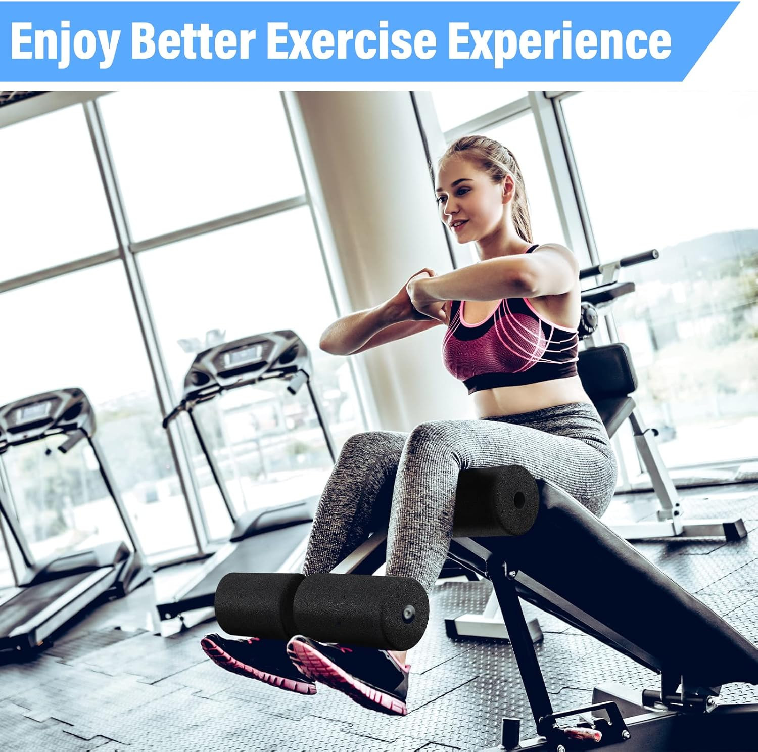 4 Pcs Foam Foot Pad Rollers Buffer Tube Cover for Exercise Machine Home Gym Equi