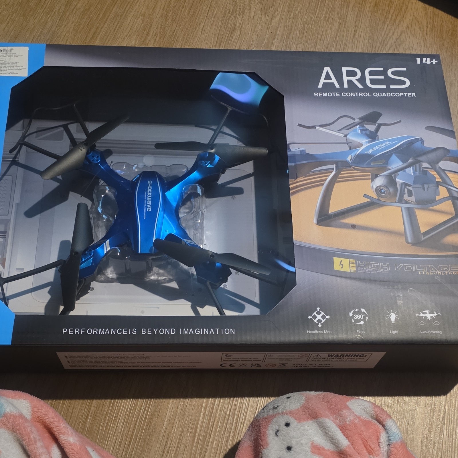 Shockwave ARES Remote Control Quadcopter Toy Grade Blue Red Headless Mode Flip