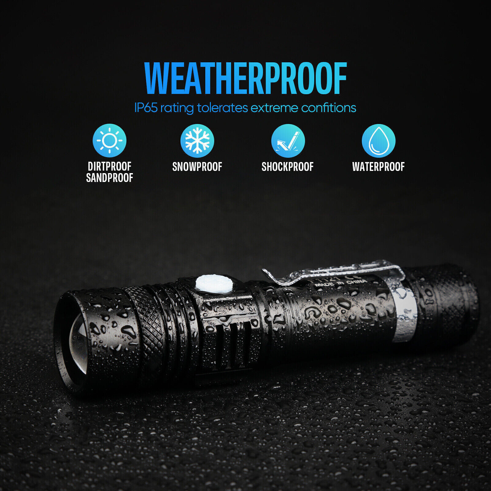 Powerful LED Flashlight High Lumens Tactical Torch Flash Light USB Rechargeable