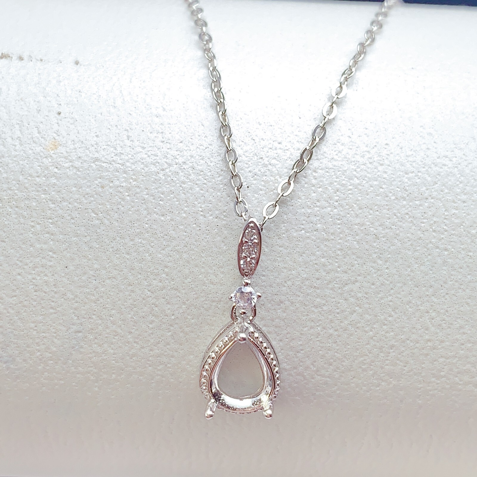 Silver 925 pendant empty setting, DIY blank setting YD117