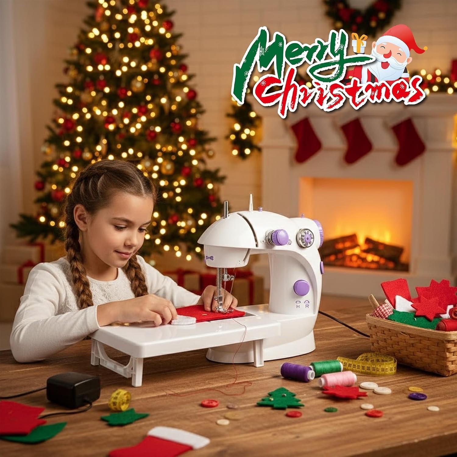 Mini Sewing Machine, Portable Electric Kit for Beginners | Sewing Accessories