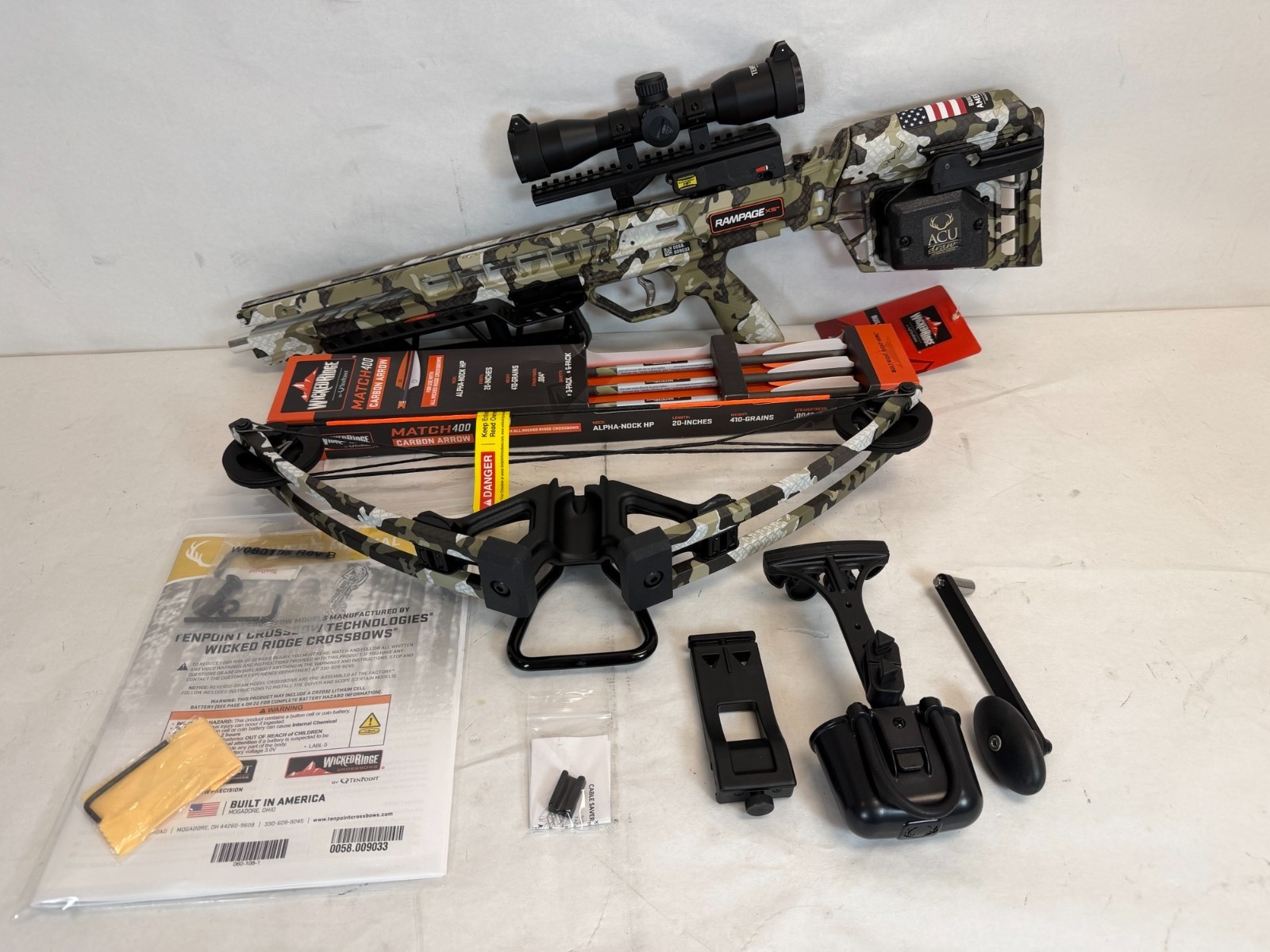 Wicked Ridge Rampage XS, ACUdraw, Pro-View 400 Scope -WR23015-4522- FREE S/H