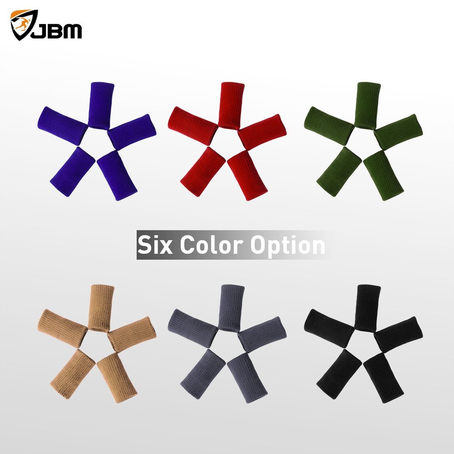 JBM Finger Sleeves 5Pack Sport Finger Brace Protector Compression Sleeve for ...