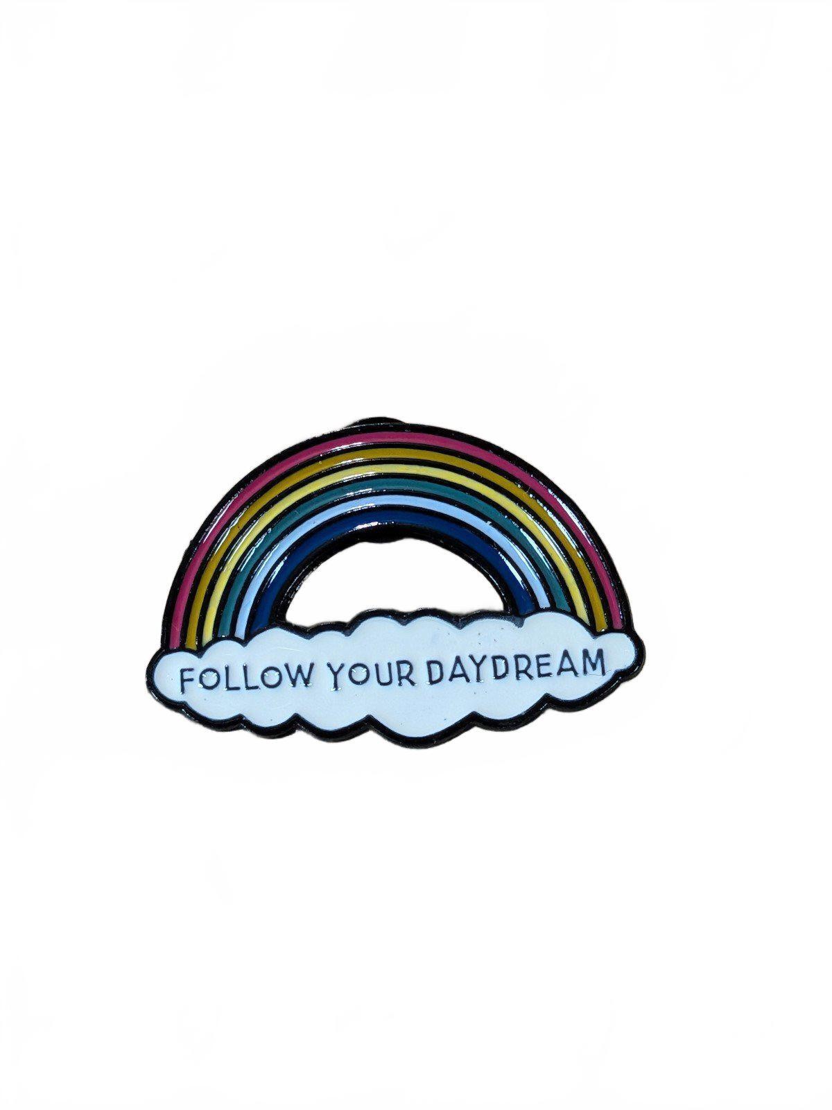 Rainbow and Cloud "Follow Your Daydream" Enamel Pin