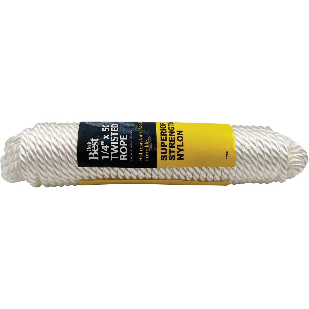 Do it Best 1/4 In. x 50 Ft. White Twisted Nylon Packaged Rope 729019 SIM Supply,