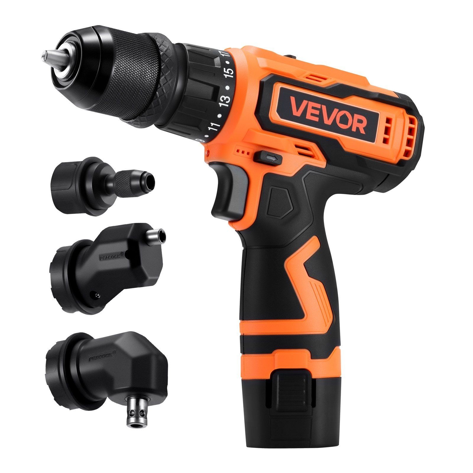 5-in-1 Drill Driver: Dual-Speed, 32N·m, All-Metal Chuck, 2 Lithium Batteries