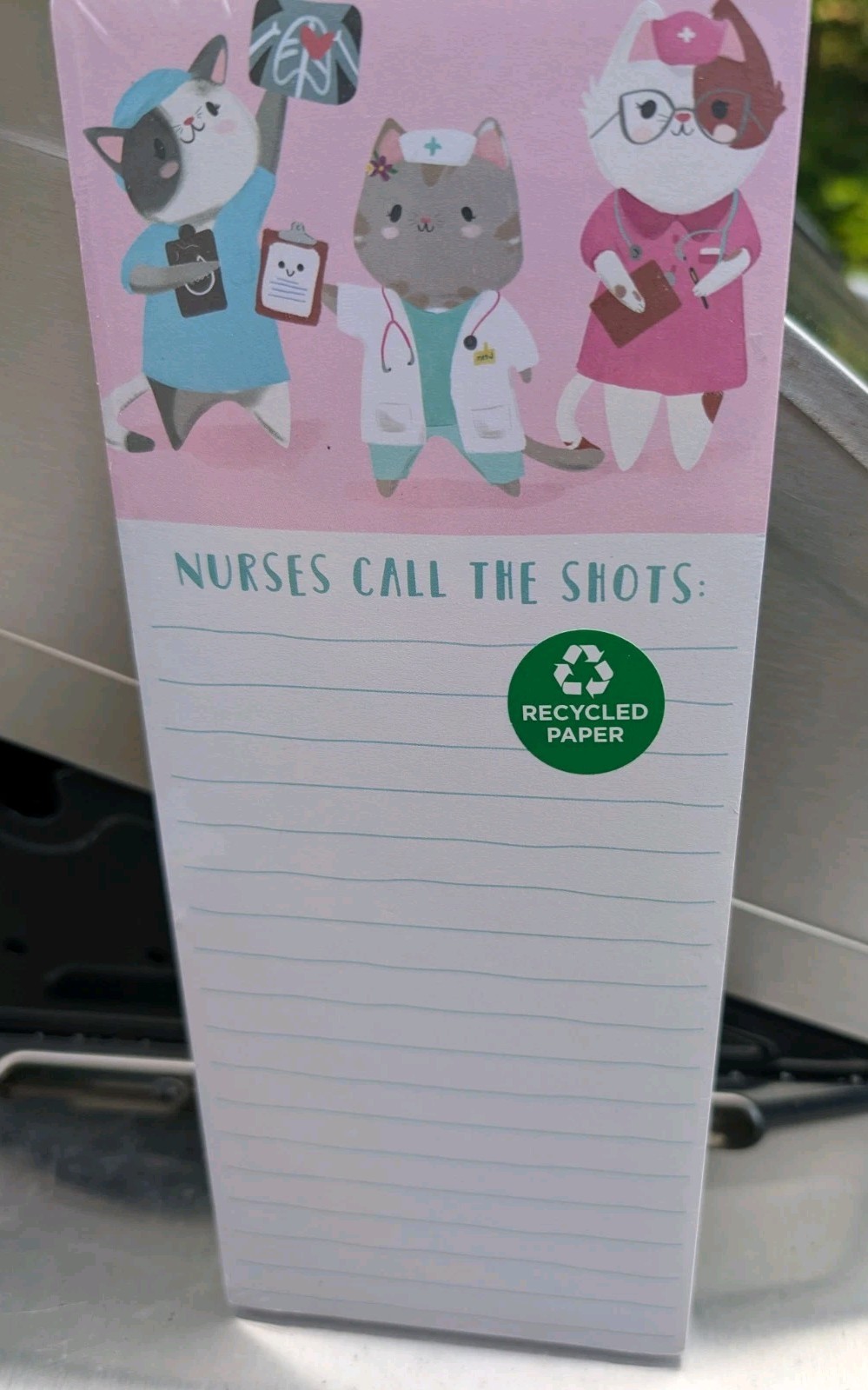 NOTE PAD NURSES CALL THE SHOTS CATS MAGNETIC FRIDGE CLEMENTINE GIFT TO DO NEW