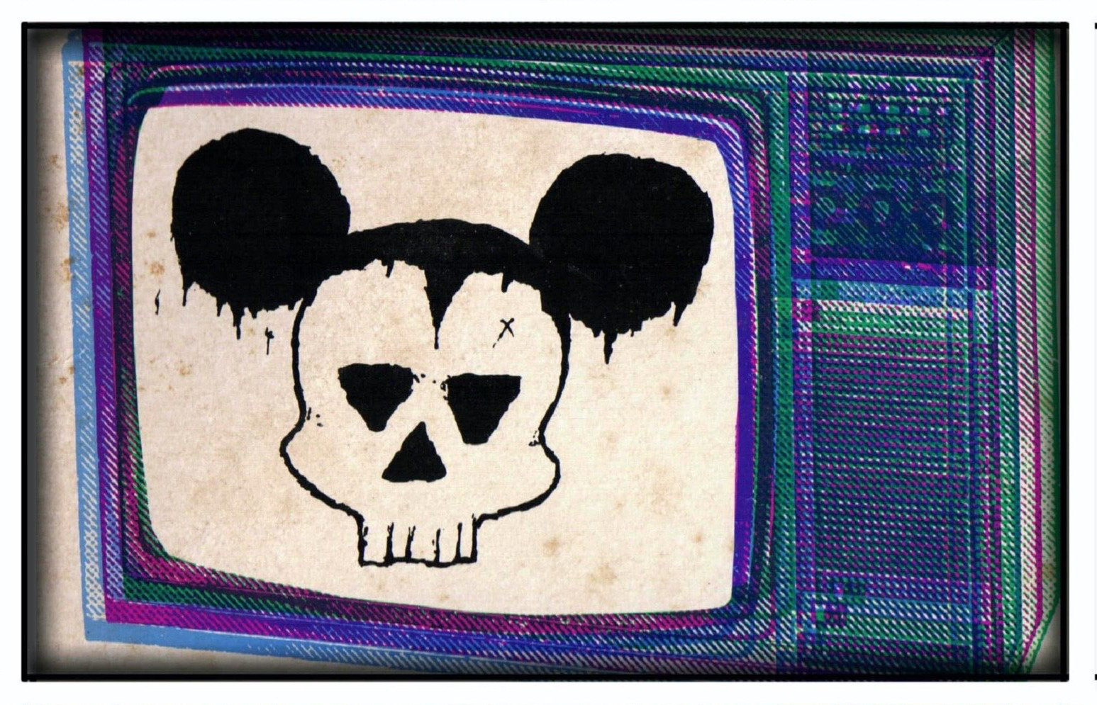 Magnet #50 Micky Rat TV Punk Music Stamp Zine Skull