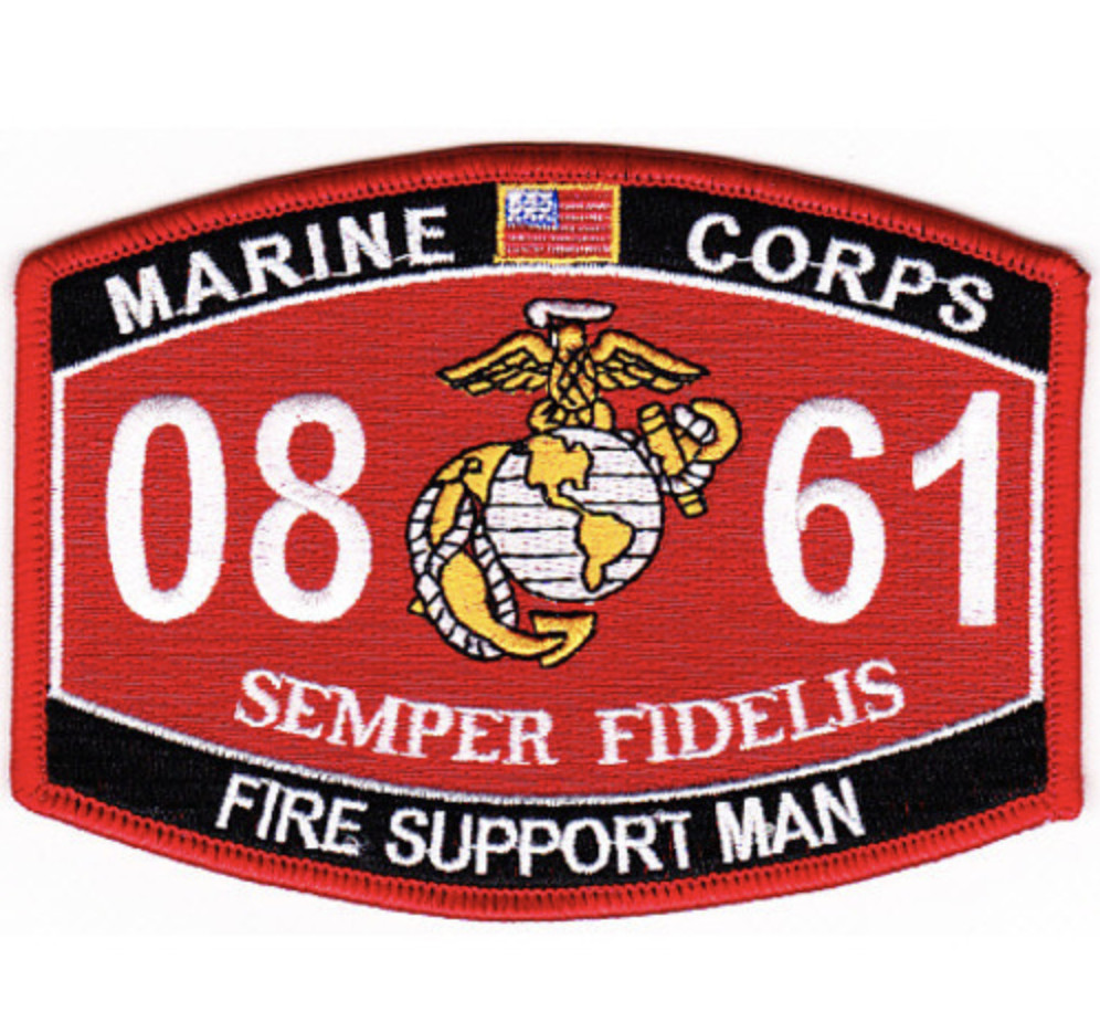 4.5" MARINE CORPS MOS 0861 FIRE SUPPORT MAN EGA EMBROIDERED PATCH